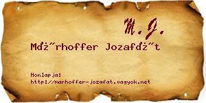 Márhoffer Jozafát névjegykártya